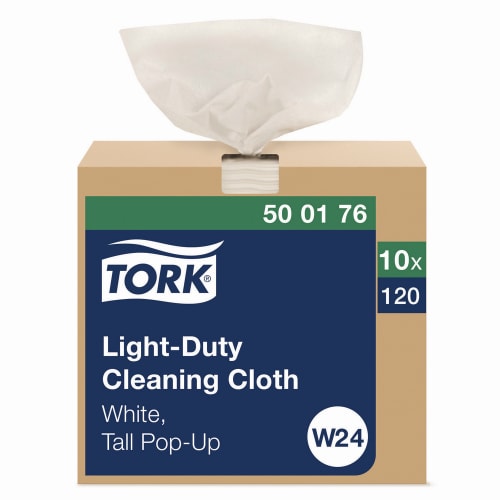 Caja plegable de paño de limpieza Tork Light Duty, 120 hojas